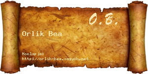 Orlik Bea névjegykártya